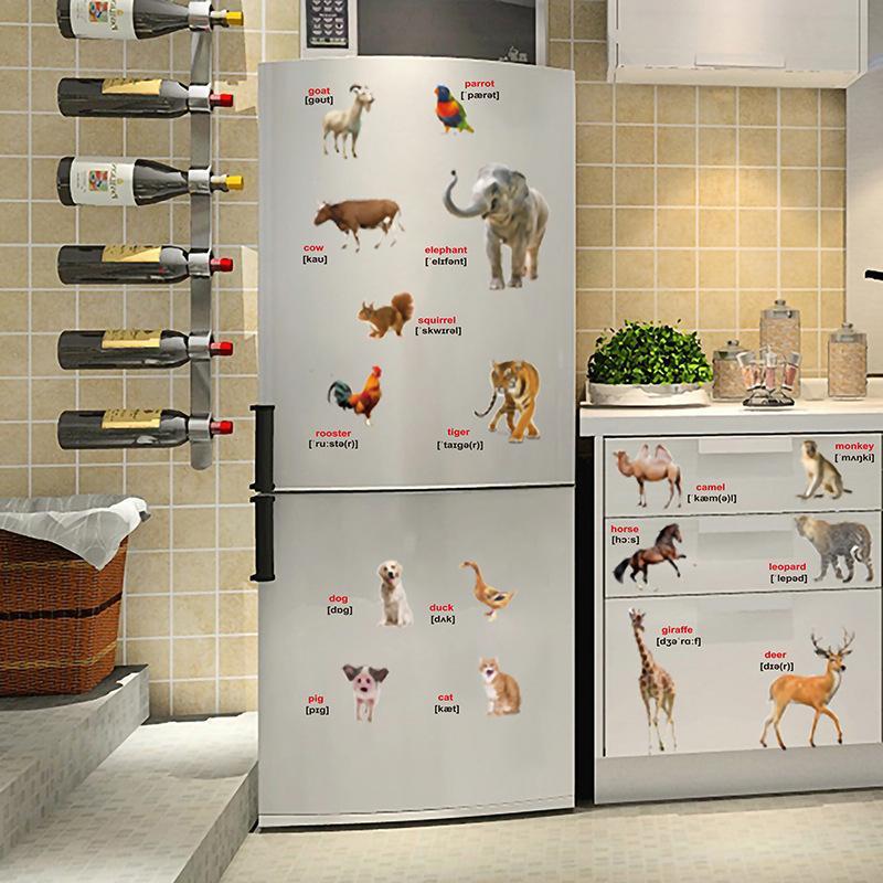 Kids Education Wallpaper - 2Pcs Realistic Animal World Educational Wall