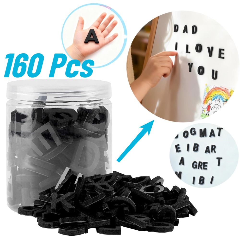 Magnetic Letter Board - 160pcs Decorative Magnetic EVA Alphabet Letters