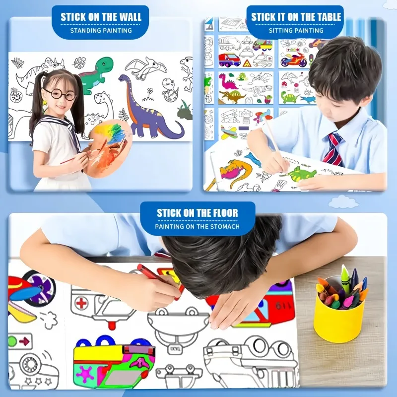 Kids Coloring Paper Roll Stick - Kids Education Wallpaper review and price