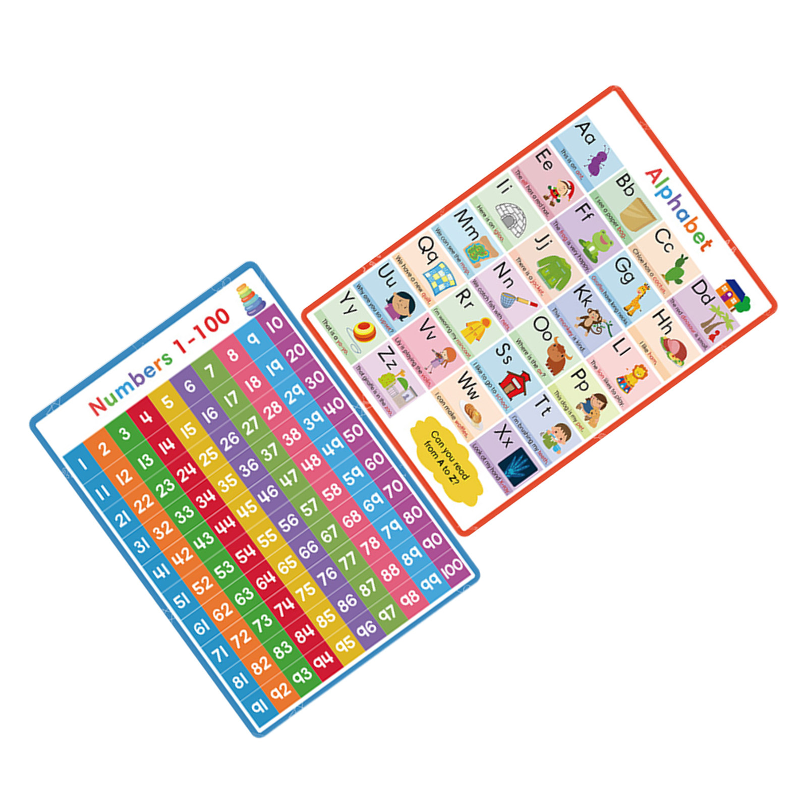 2Pcs Alphabet Number Poster Se - Kids Education Wallpaper review and price
