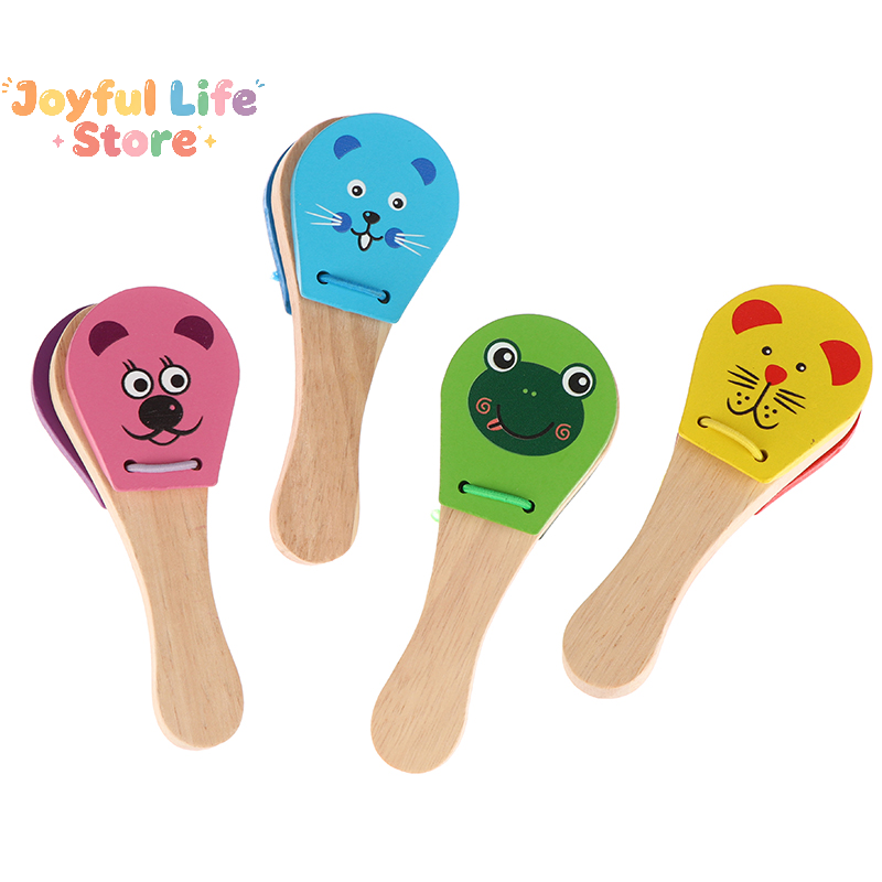 Kids Cartoon Wooden Castanets  - Kids Education Bell review and price