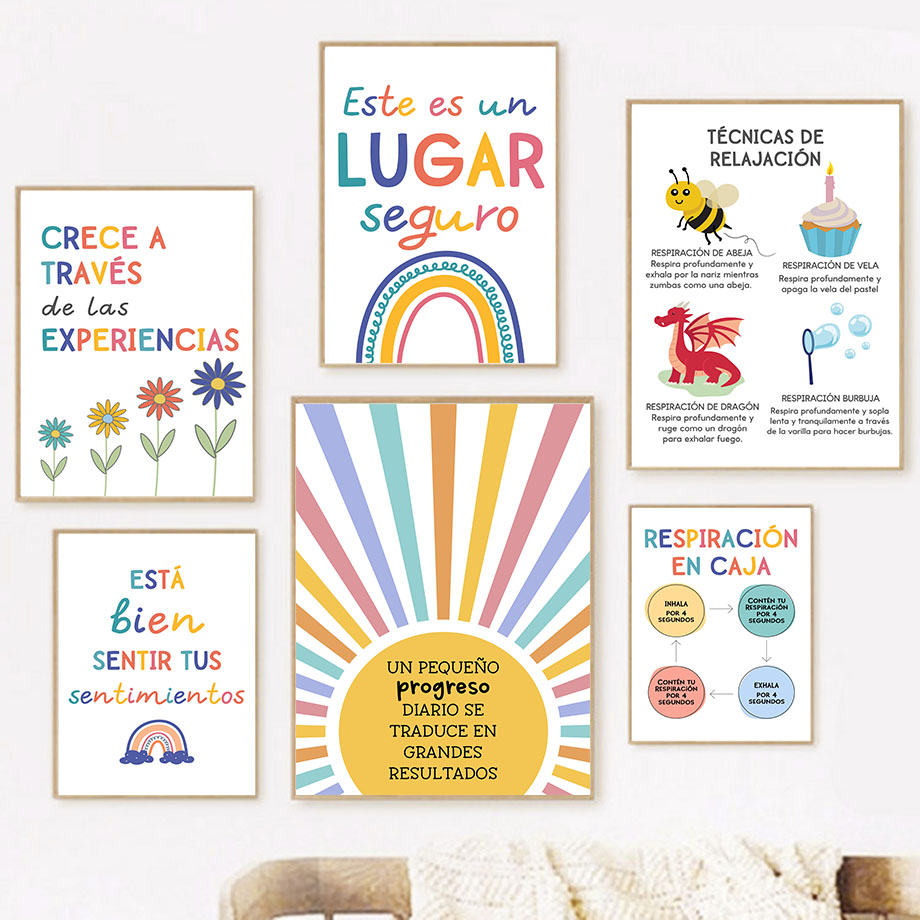 Spanish Education Motto Rainbo - Kids Educational Posters review and price