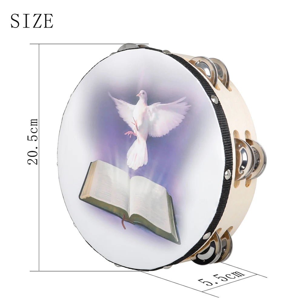 8 Inch Tambourine Peace Pigeon - Kids Education Bell review and price