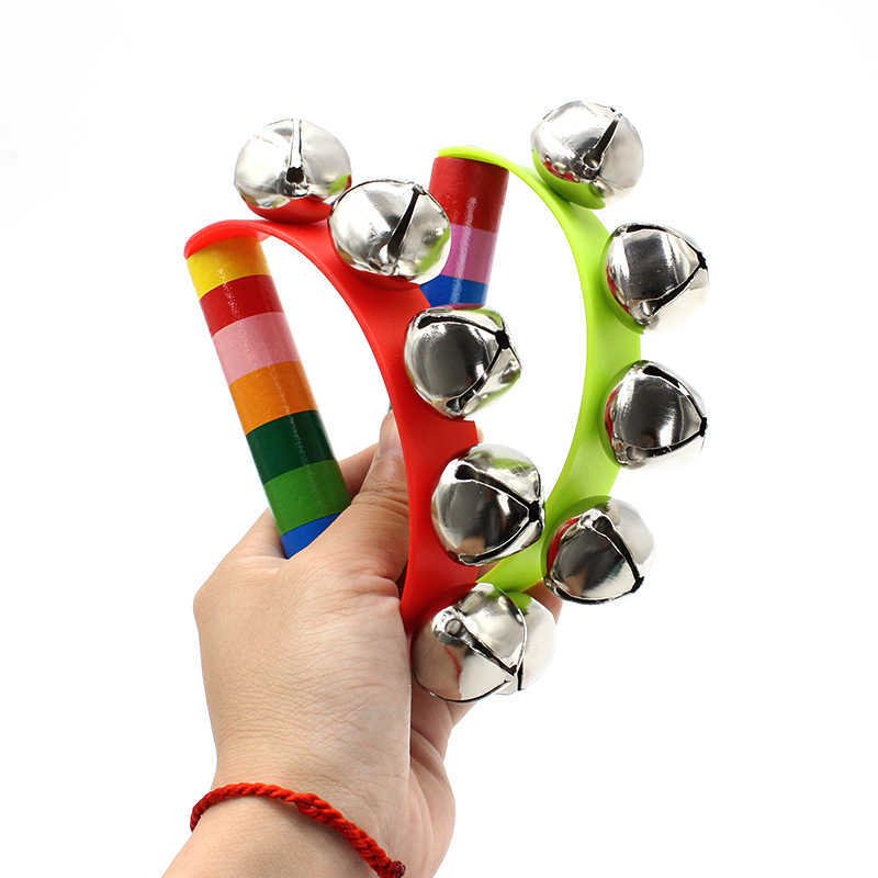 Rainbow Hand Jingle Bells Wood - Kids Education Bell review and price