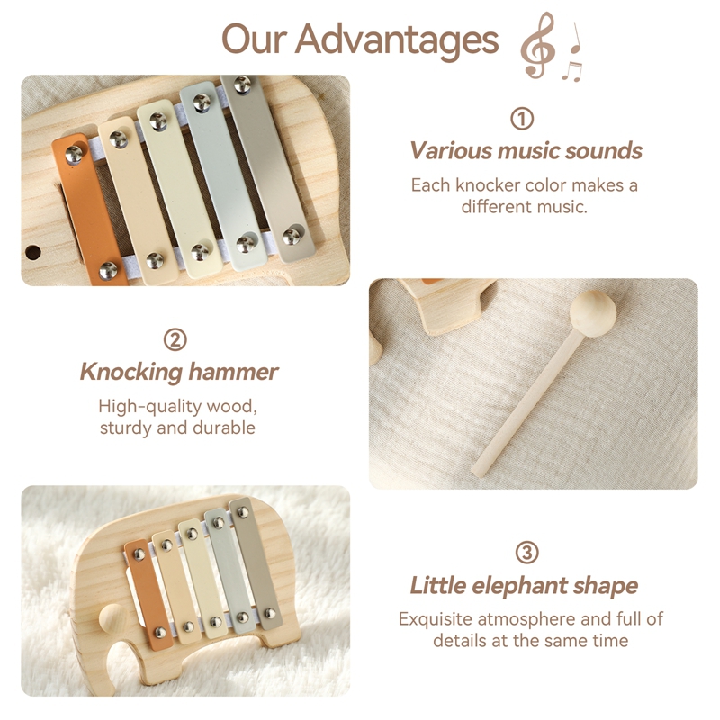Montessori Wooden 5 Tones Mult - Kids Education Bell review and price