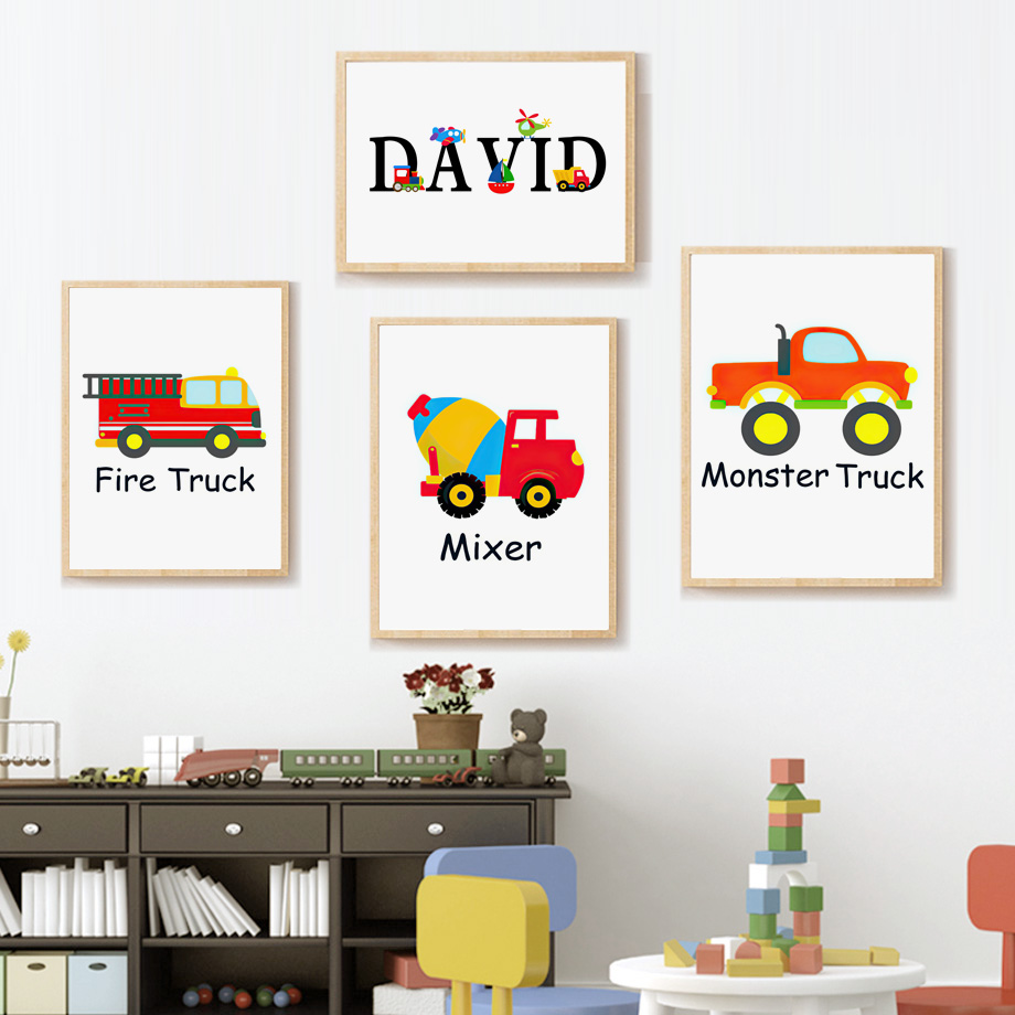 Cartoon Vehicle Alphabet wall  - Kids Educational Posters review and price