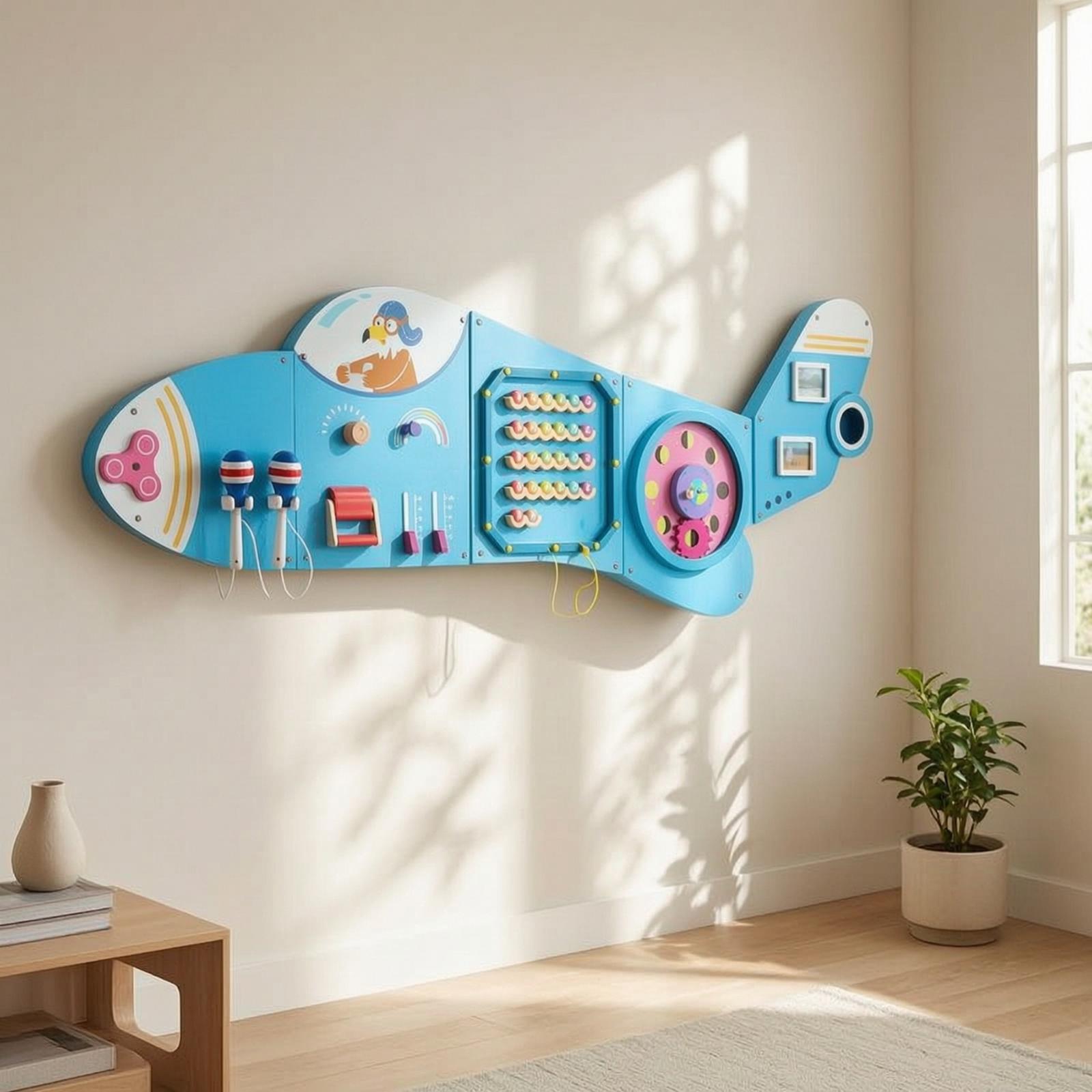 Wooden Wall Busy Board Educati - Kids Education Wallpaper review and price