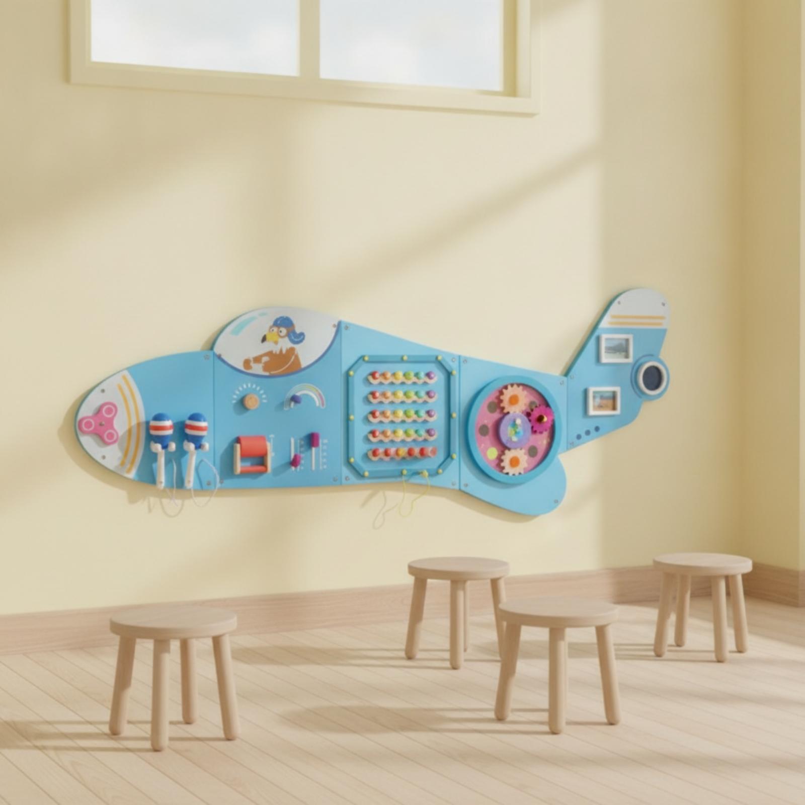 Wooden Wall Busy Board Educati - Kids Education Wallpaper review and price