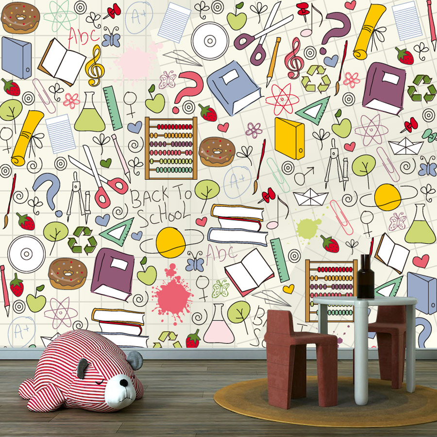 Custom Easy to Apply Peel and  - Kids Education Wallpaper review and price