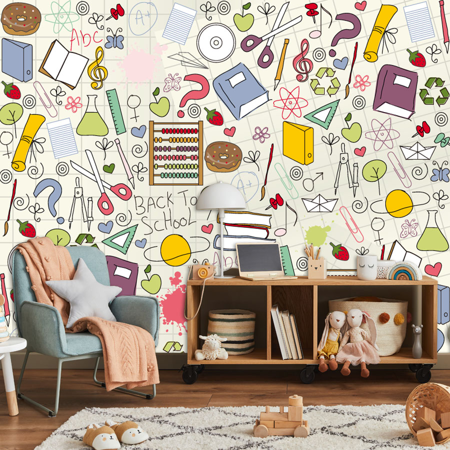 Custom Easy to Apply Peel and  - Kids Education Wallpaper review and price