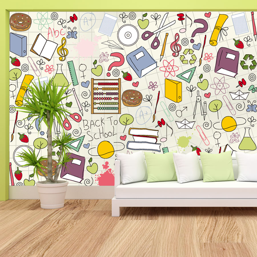 Custom Easy to Apply Peel and  - Kids Education Wallpaper review and price